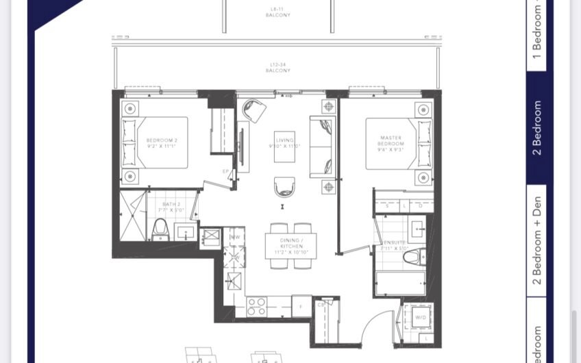 2bed 2bath with parking at M2M Condos (Yonge/Finch)